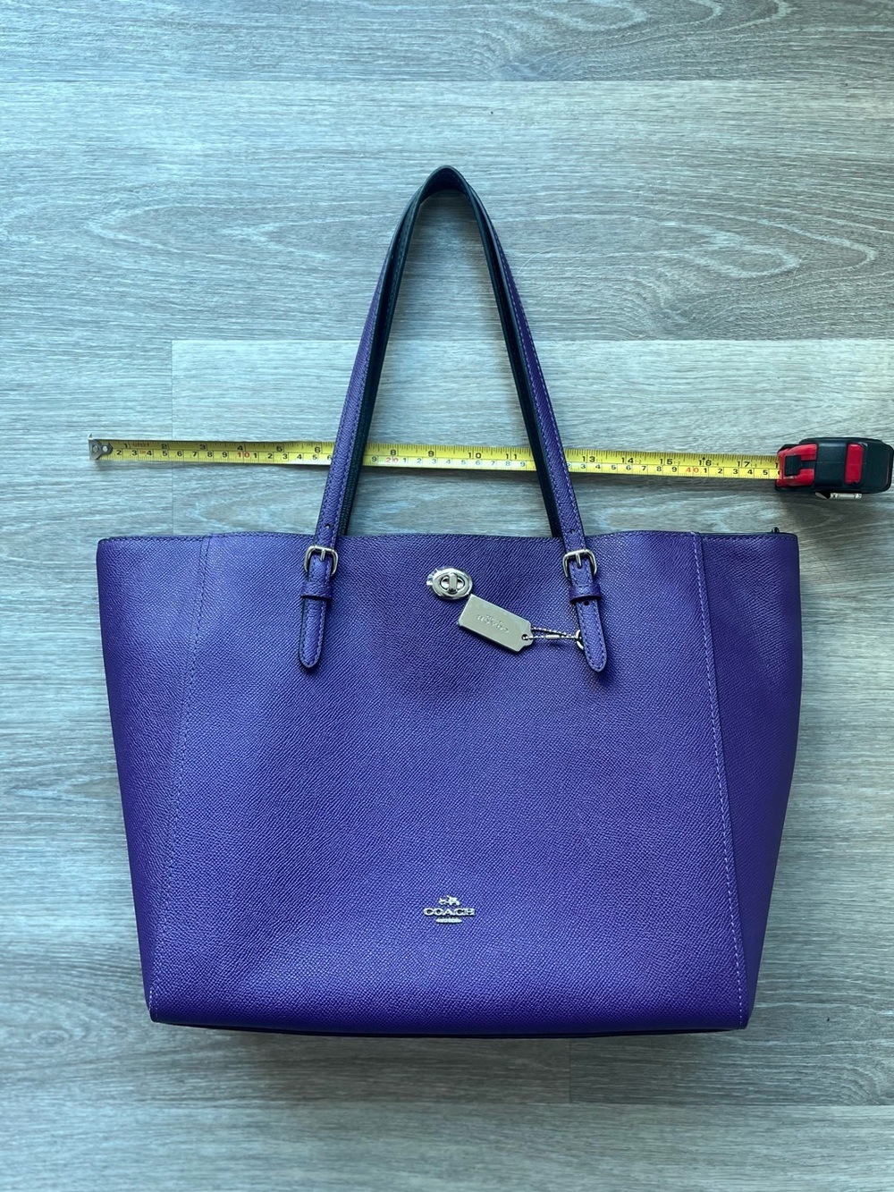 Coach Purple Leather Tote Bag - Picture 5 of 8